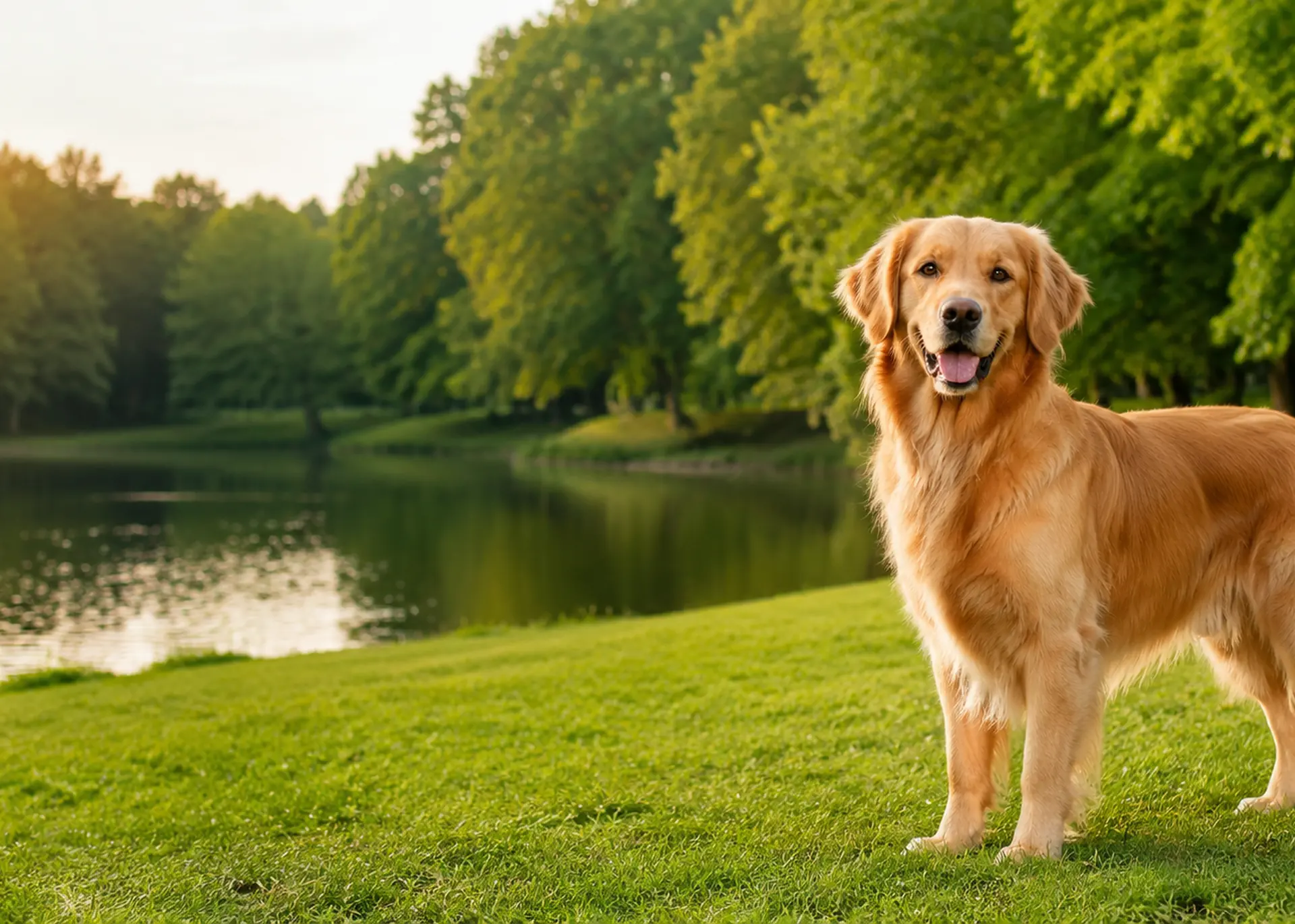 Golden retriever représentant l’univers chiens